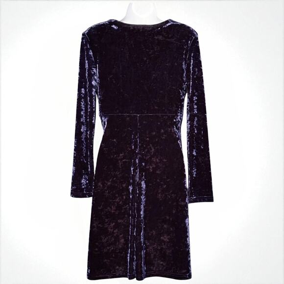 Vintage Byer Studio Blue Velvet Dress Sz 8 Whimsigoth Shimmering A-Line Elegant - Picture 7 of 9